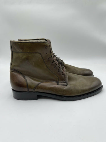 Men’s Saks Fifth Avenue Lace Up Lined Green. Leather Size 10.5M Saks Fifth Avenue