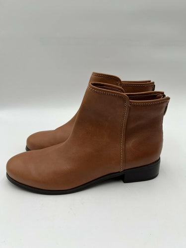 Trotters Tan Leather Back Zip Ankle Boots Size 8.5