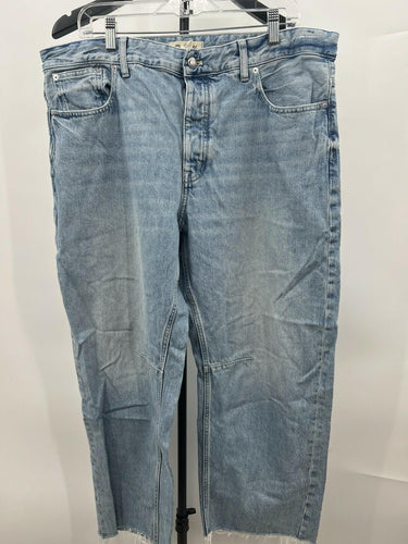 Madewell The Darted Barrel-Leg Jean Light Wash Raw Hem Denim Size 32 Madewell