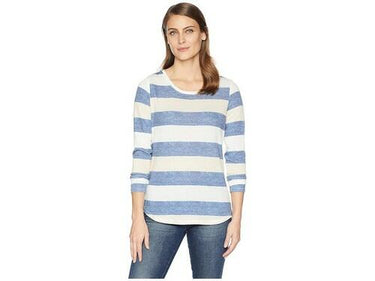 Tribal Long Sleeve Crew Neck Top (Dark Marine) Women's Long Sleeve Pullover L Tribal