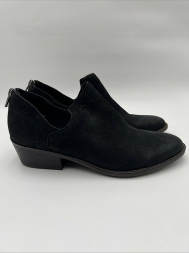 Women’s Lucky Brand Fitina Block Heel Booties Black Leather Size 11M Lucky Brand