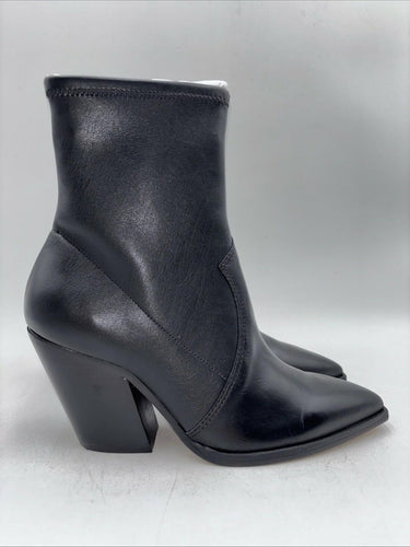 Vince Camuto Gilemini Faux Leather Stacked Heel Mid-Calf Boots Size 7.5 M Vince Camuto