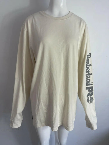 NWT Timberland PRO Men's Base Plate Logo Long Sleeve T-Shirt White Size M Timberland