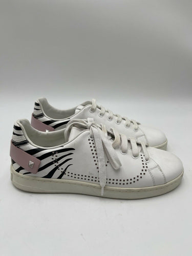 Valentino Garavani Backnet zebra-print sneakers featuring a pink heel Size 37.5 Valentino
