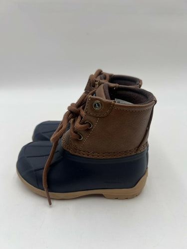 Sperry Since 1935 Toddler Duck Boots Brown Navy Lace Up Waterproof Size 6