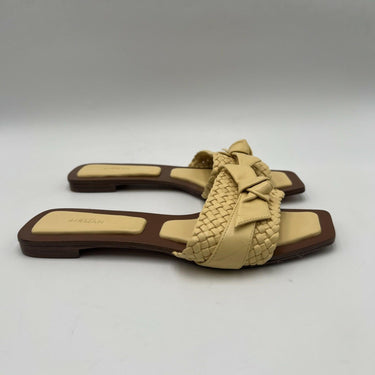 Women’s Alexandre Birman Clarita Woven Leather Slides yellow Leather Size 35.5 Alexandre Birman