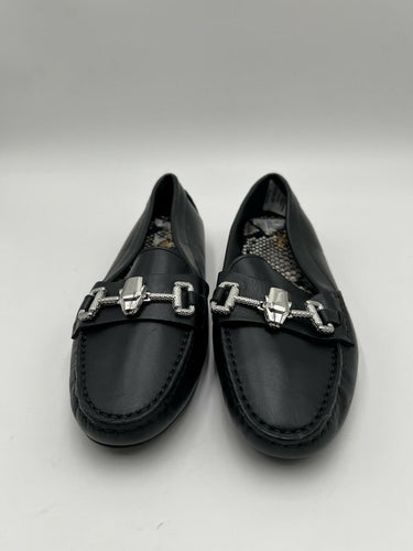 Cavalli Class by Roberto Cavalli Woman's leather moccasins Silver Bit Size 38