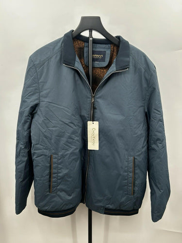 Chouyatou bomber Blue Men’s jacket Full Zipper Fleence-lined Interior Size M Flight