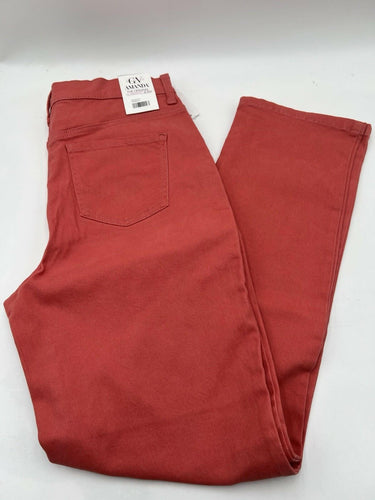 Gloria Vanderbilt Amanda Jeans Womens Slimming Stretch Persimmon Red Coral 8 Gloria Vanderbilt