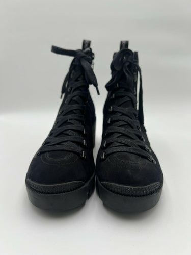 SCHUTZ Xayane Womens Black Suede Boots Lace Up Lug Sole Chunky Combat Size 9B