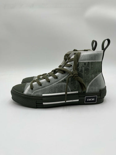 Dior B23 High 'Dior Oblique' in Olive Lace Up Sneakers Size 41 Dior