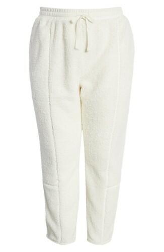 BP. Women's Drawstring Waist Fleece Joggers in Ivory, Size 3X BP.