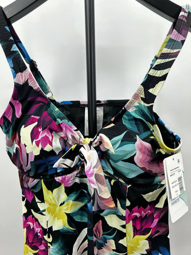 Swim Solutions Woman’s LANAI Printed Bow-Front Tummy Control Swimdress Size 10 Swim Solutions