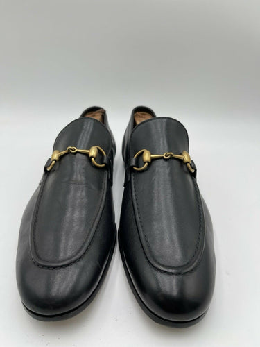Gucci Jordaan Horsebit loafers with gold-tone hardware Black Leather Size 7.5UK