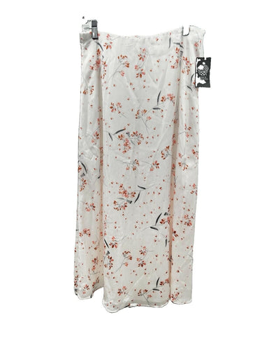Vince Camuto Floral Print Midi Skirt New Ivory Size M Vince Camuto