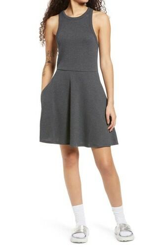 BP. Sleeveless Rib Minidress in Grey Medium Charcoal Heather Size XS BP.
