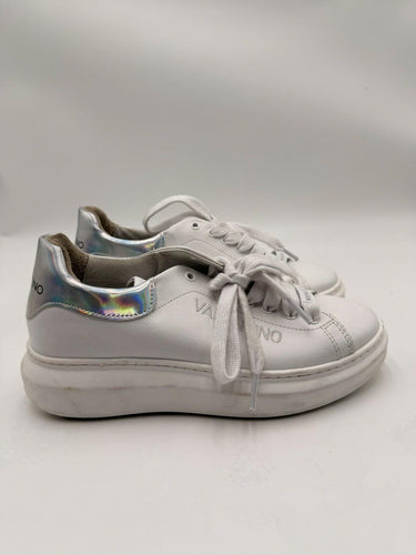 Women’s Valentino By Mario Valentino White Leather Lace Up Sneakers Size 7.5 Valentino By Mario Valentino