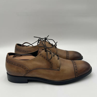 Men’s Ermenegildo Zegna Siena Flex Leather Oxford Shoes Tan Leather Size 9D Ermenegildo Zegna