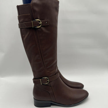 Naturalizer Womens Sahara Buckle Detail Tall Riding Boot Dark Brown Size 5 M Naturalizer