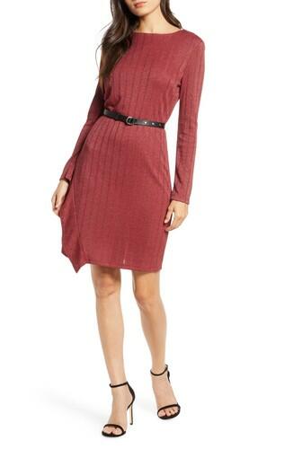 Sam Edelman Asymmetrical Ruffle Knit Dress Amber size 12 Sam Edelman
