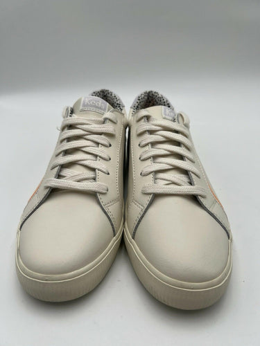 Keds Jump Kick Off White Leather Sneakers Orange Lavender Stripe Size 8.5