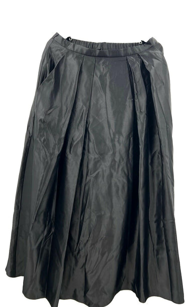 NWT Alex Evenings Black Satin Pleated Midi Skirt Formal Evening Size LP Alex Evenings