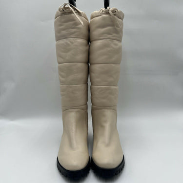 Alexandre Birman Clarita Puff waterproof nappa leather boots in Cream Size 35.5 Alexandre Birman
