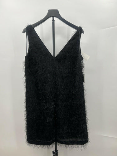 Laundry by Shelli Segal Dress Womens Black Feather Fringe Eyelash Mini 10 Laundry by Shelli Segal