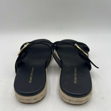 Women’s Stuart Weitzman black suede espadrille slide sandals Size 7.5B Stuart Weitzman