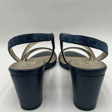NAT Naturalizer Vanessa Navy Microfiber Dress Heeel Sandals Size 7.5 M Naturalizer
