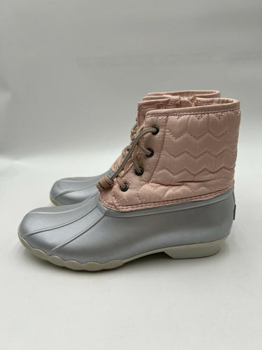 Sperry Saltwater Blush Pink Quilted Duck Boots Size 5