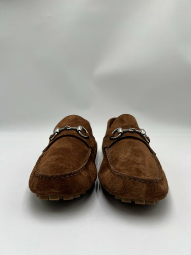 Gucci men's Horsebit driving moccasins in brown suede Size 8UK