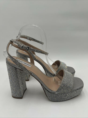 Women's Steve Madden Lessa Heeled Sandal Rhinestone Size 11 Steve Madden