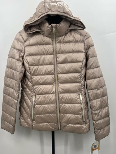 Michael Michael Kors Puffer Jacket Packable Hooded Champagne Gold NWT - S Michael Kors