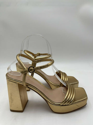Gianvito Rossi Lena platform sandals in metallic leather Size 38.5 GIANVITO ROSSI