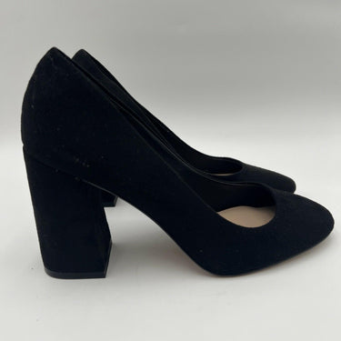 Mix No. 6 OMMI Black Textile Round Toe Block Heel Slip On Pumps, Size 7.5M Mix No. 6