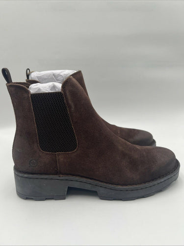 Women’s Born Verona Chelsea Ankle Brown Leather Round Toe Boots Size 10M Børn
