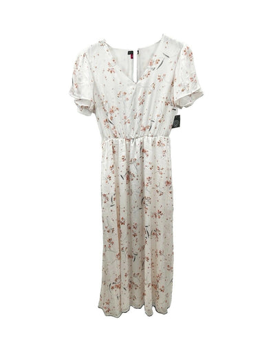 Vince Camuto white and pink Woman’s floral Short Sleeve Maxi Dress Size S Vince Camuto