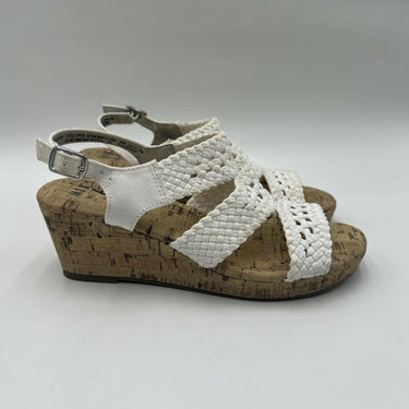 NWOB Mix No. 6 Cara White Canvas Wedge Sandal - Kids' Size 4 M Mix No. 6