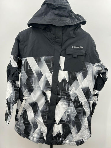 Columbia Boys Omni Heat Ski Snow Jacket Hooded Geometric Winter Coat XL 18/20 Snow