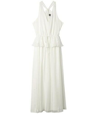 Sam Edelman Shadow Stripe Peplum (White) Women's Dress size 10 Sam Edelman