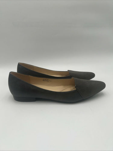 Bellini Women's Flora Slip On Flat, Gray Faux Leather/Suede Size 10W Bellini