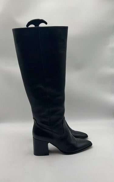 Vince Camuto EVRONNA Women's Leather Knee-High Boot Black Zip Block Heel 9M-WC Vince Camuto