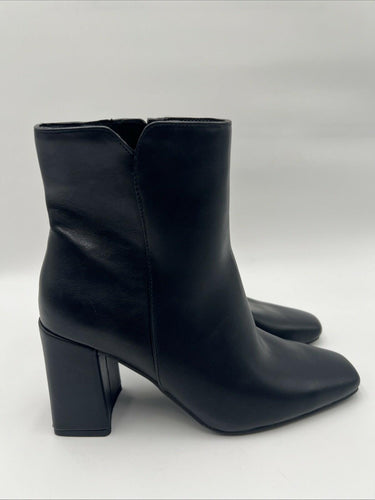 Kelly & Katie FENI Black Synthetic Square Toe Side Zip Ankle Boots, Size 8.5M Kelly & Katie