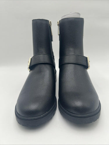 Anne Klein Women's Finna Ankle Lug Sole Moto Booties Black Size 6 M Anne Klein