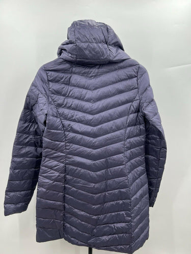32 Degrees Heat Jacket Womens Purple Gray Packable Hooded Long Puffer Coat XS 32 Degrees