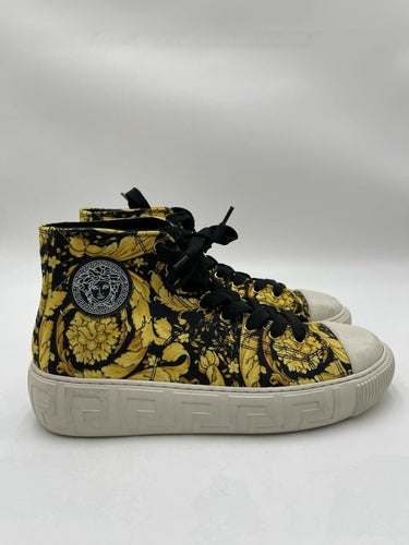 Men’s Versace Greca Barocco Canvas High Top Sneakers Size 41 Versace
