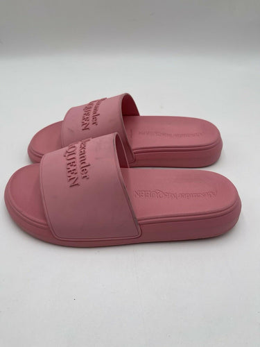 Alexander McQueen women's logo slides in pastel pink rubber Size 39.5 Alexander Mcqueen