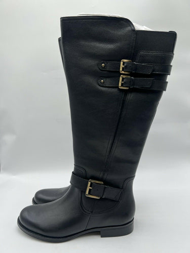 Naturalizer Jessie Black Wide Calf Knee High Riding Boots Womens Size 9 M