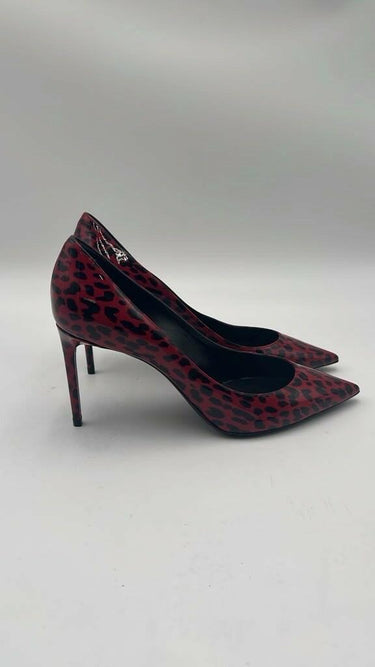 Saint Laurent Calfskin Heart Print D'Orsay Paris 105 Pumps Size 37 Saint Laurent